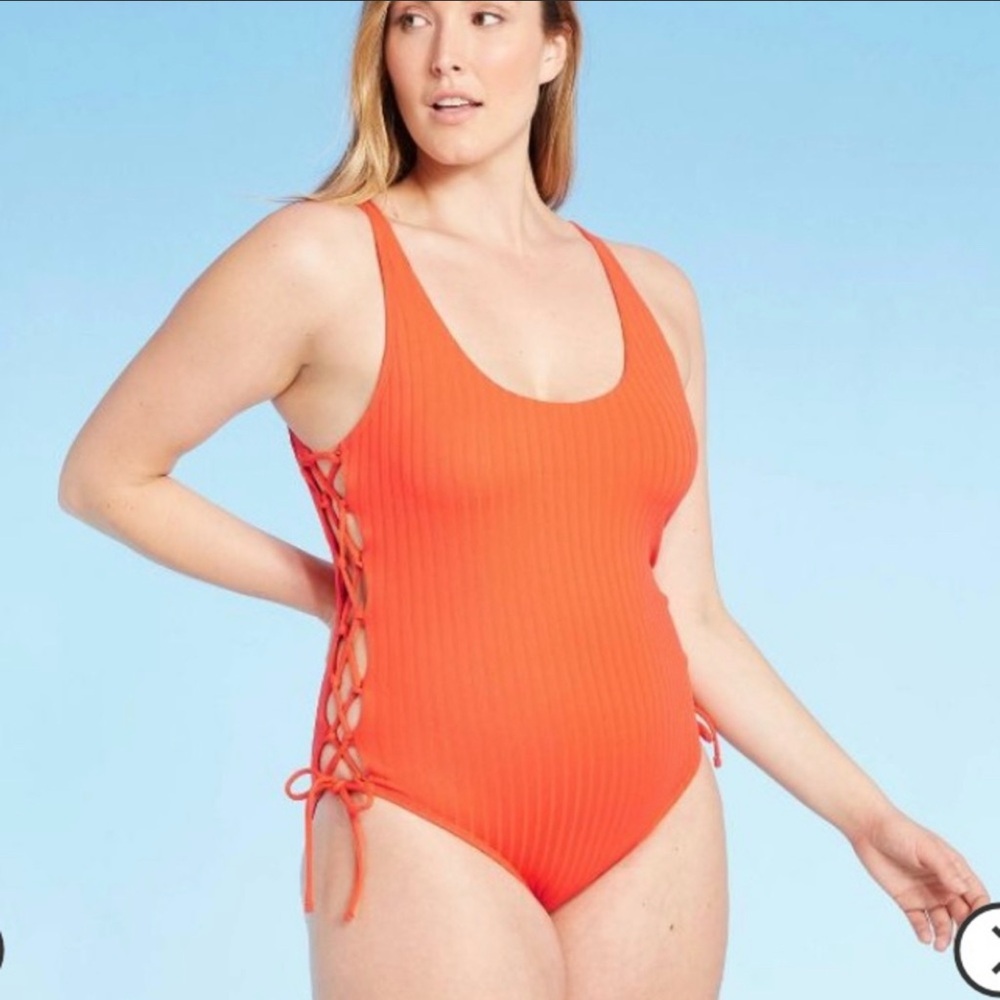 Women's Orange One-Piece Swimsuit